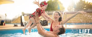 cheap family vacation at pool